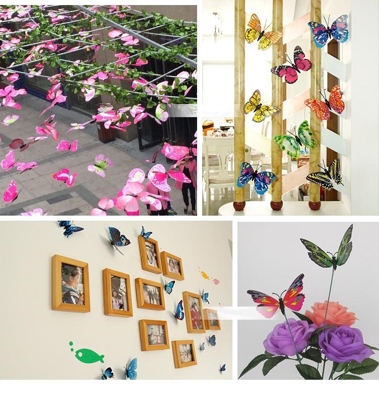 12Pcs 3D PVC Wall Sticker Butterfly Children\'s Room Home Background Wall Decoration Living Room Bedroom Home Decoration