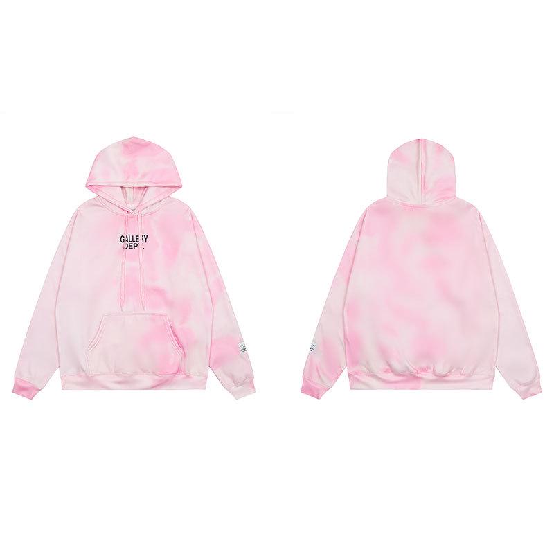 GALLERY DEPT Bluza Unisex z Kapturem Bawełniana z Plamami Farby Graffiti - Jesienna Luźna