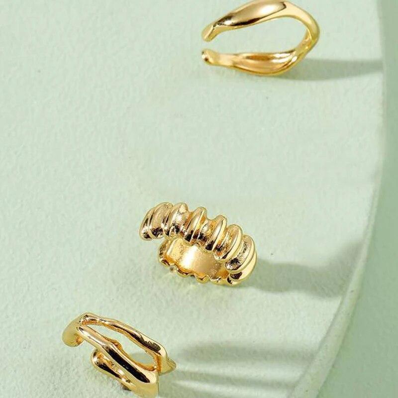3 PCS Small Pearl Clip-On Earrings Shiny CZ Stone Classic Silver Gold-color Simple Style Daily Wear Party Jewelry For Woman