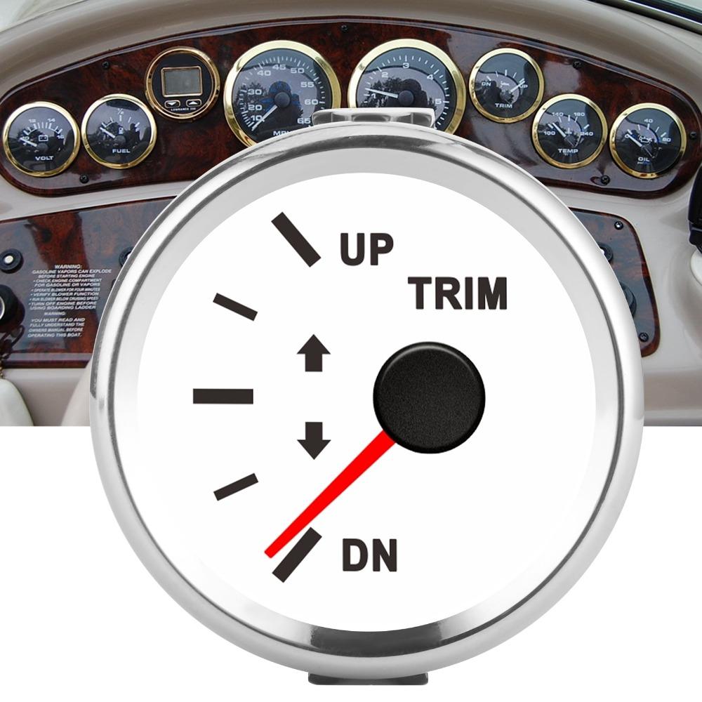 52mm Diameter Trim Balance Gauge Red Backlight Marine Trim Meter Boat Trim Gauge Marine Use