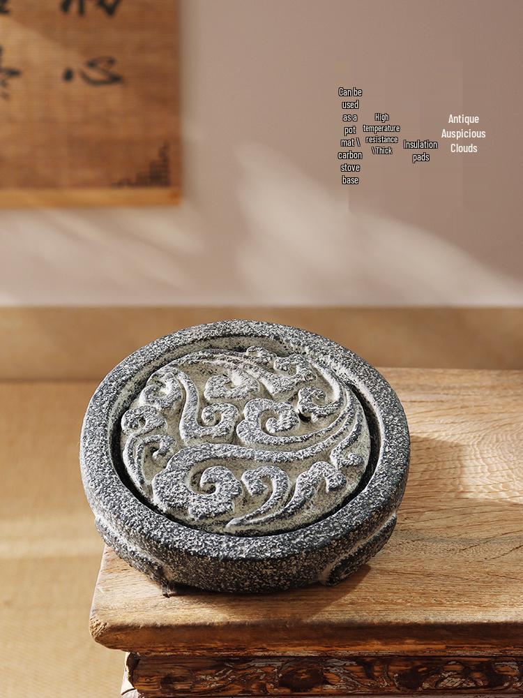 Cotton Charcoal Stove Heat Insulation Pad - High Temp Resistant Tea Kettle Stand, Crack-Proof Ceramic Tray Mat