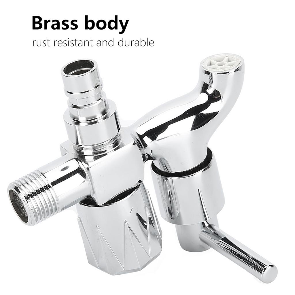 G1/2in Single Cold Double Heads Faucet 1 Inlet 2 Outlet Dual Use Washing Machine Water Tap