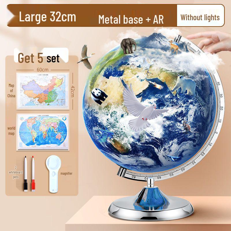 3D Large Globe for Elementary & Junior High Students - HD AR Educational Tool, Children's Day Gift