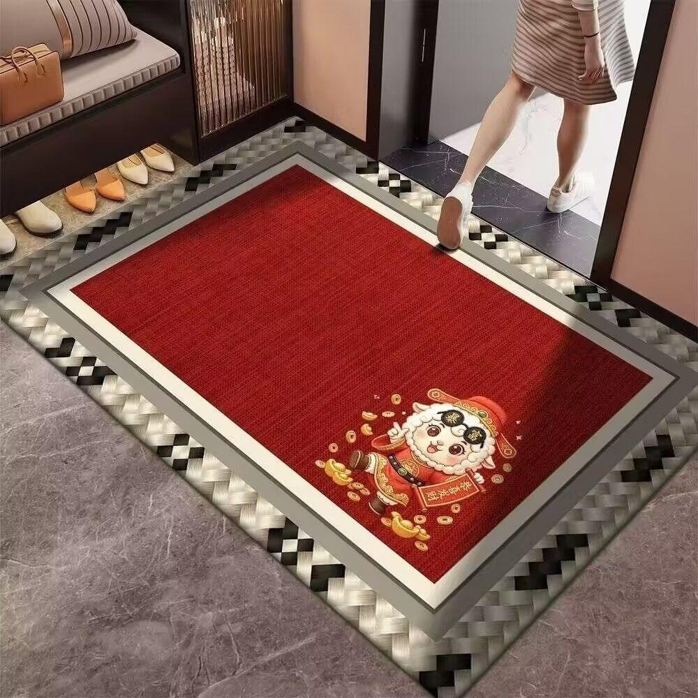 Cartoon Lamb Chinese Sheep Year Floor Mat Sheep Printed Welcome Door Mat Spring Festival