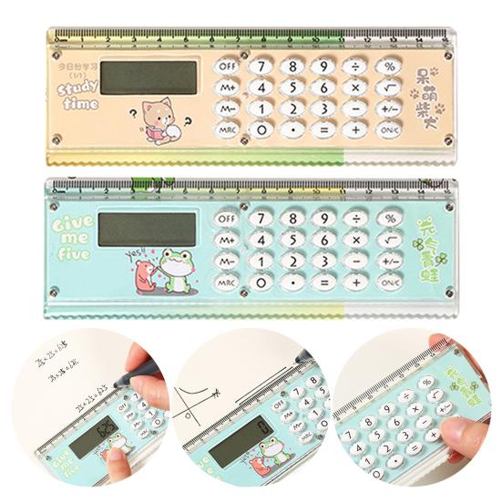 Calculatrice de règle multifonctionnelle grand écran papeterie calculatrice de poche à 8 chiffres pour l'école