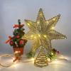 Décoration de Sapin de Noël LED Éclairage Accessoires Étoile de Noël Nouvelle Étoile de Sapin avec Lumières Décorations Étoile à Cinq Branches