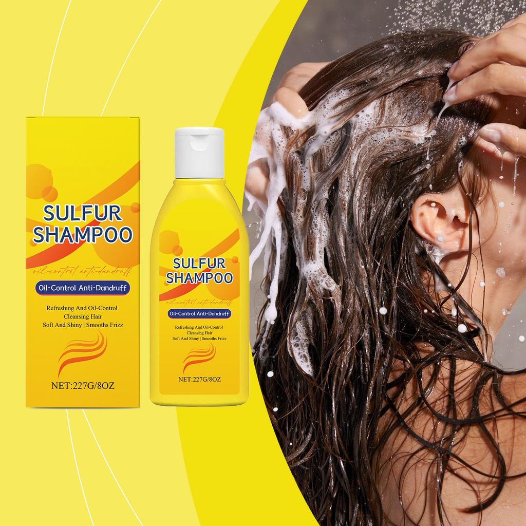 Sulphur Oil Control Anti-Dandruff Shampoo Gently Cleans And Hair And Improves Dry And Frizzy Hair