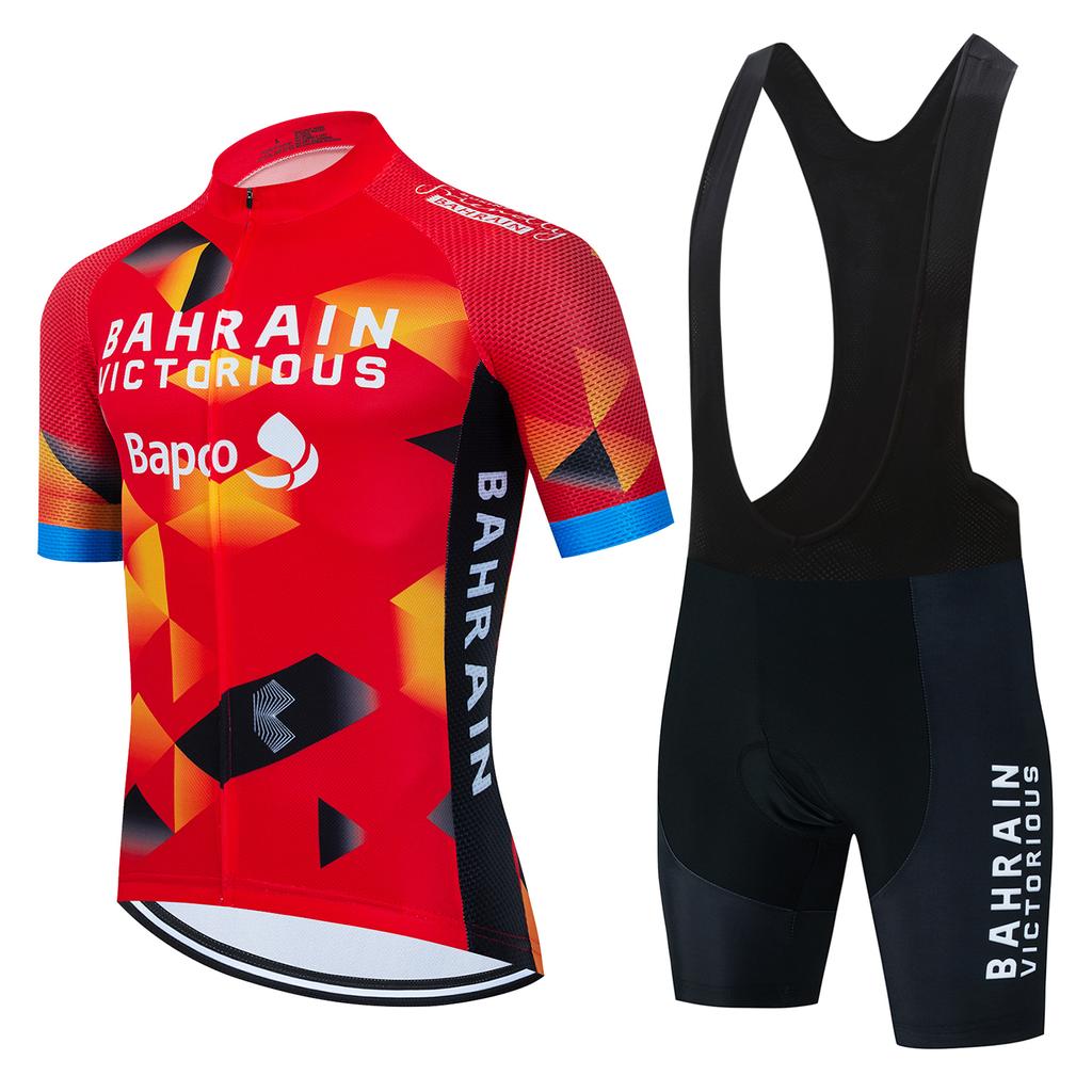 2023 Bahrain Team Cycling Clothing Man's Summer MTB Bike Suit Short Sleeve Bike Clothes Ropa Ciclismo Hombre Cycling Jersey Sets