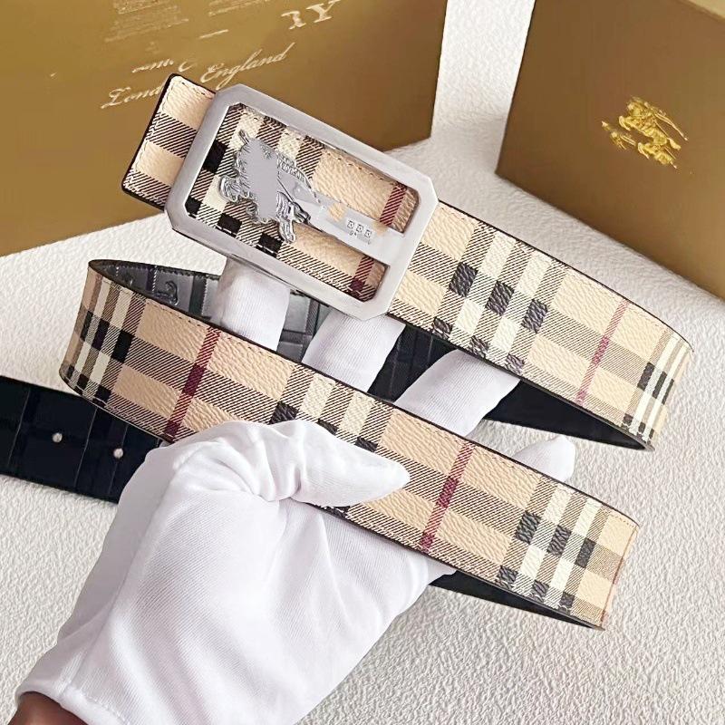 Men's Cross-border Leather Belt – Smooth B-li Buckle, Versatile for Business and Fashion, Ideal for Youth and Jeans.