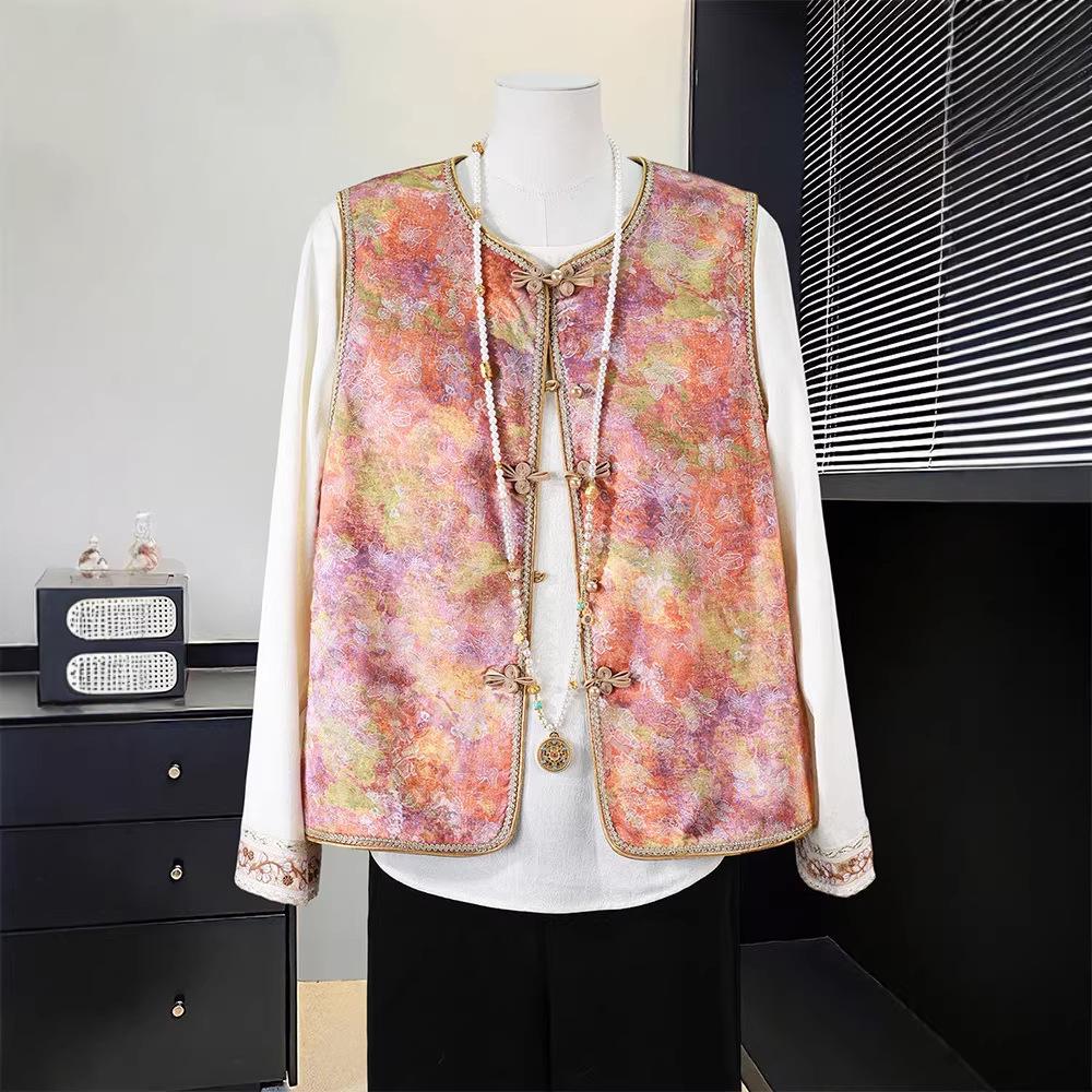 

Spring Vest: Chinese Style Jacket for Middle-Aged & Elderly Women – Age-Defying Mother s Day Gift 4XL (135-150 jin)