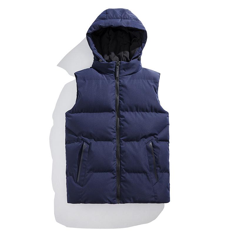 Autumn and Winter New Men's Removable Thermal Hooded Cotton Vest Trendy Versatile Cotton Jacket