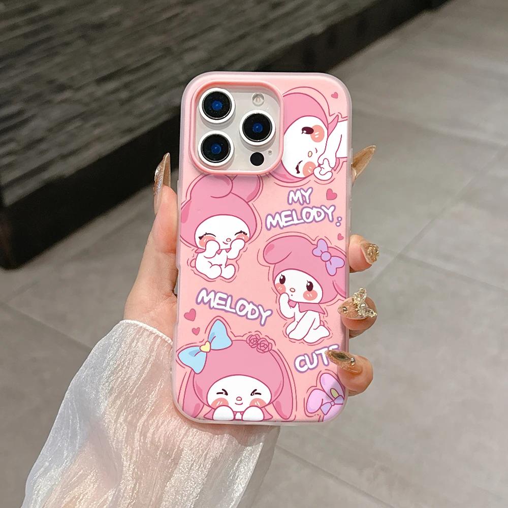 2 IN 1 Melody Kuromi Casing For Iphone 17 Pro Max 17 Air 16 15 14 13 12 11 Pro Max 16e 16 Plus 17Pro Hello Kitty Phone Case