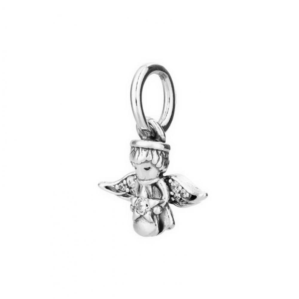 PAndora 793598c01 Sparkling Angel Pendant And Dangle Silver Charm