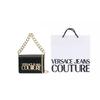 Versace Jeans Couture Gouden Logo Ketting Schouderband Kunstleer Handtas Dames handtassen Zwart 75VA4BL3ZS467899
