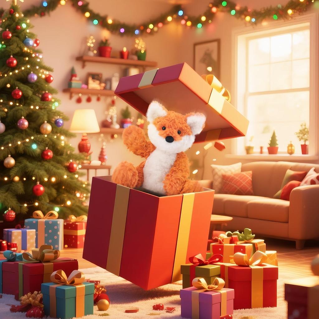 Apricot Lamb Flower Fox Plush Soft and Fluffy Flower Fox Suitable for Boys and Girls Toy, Cute, 20cm,