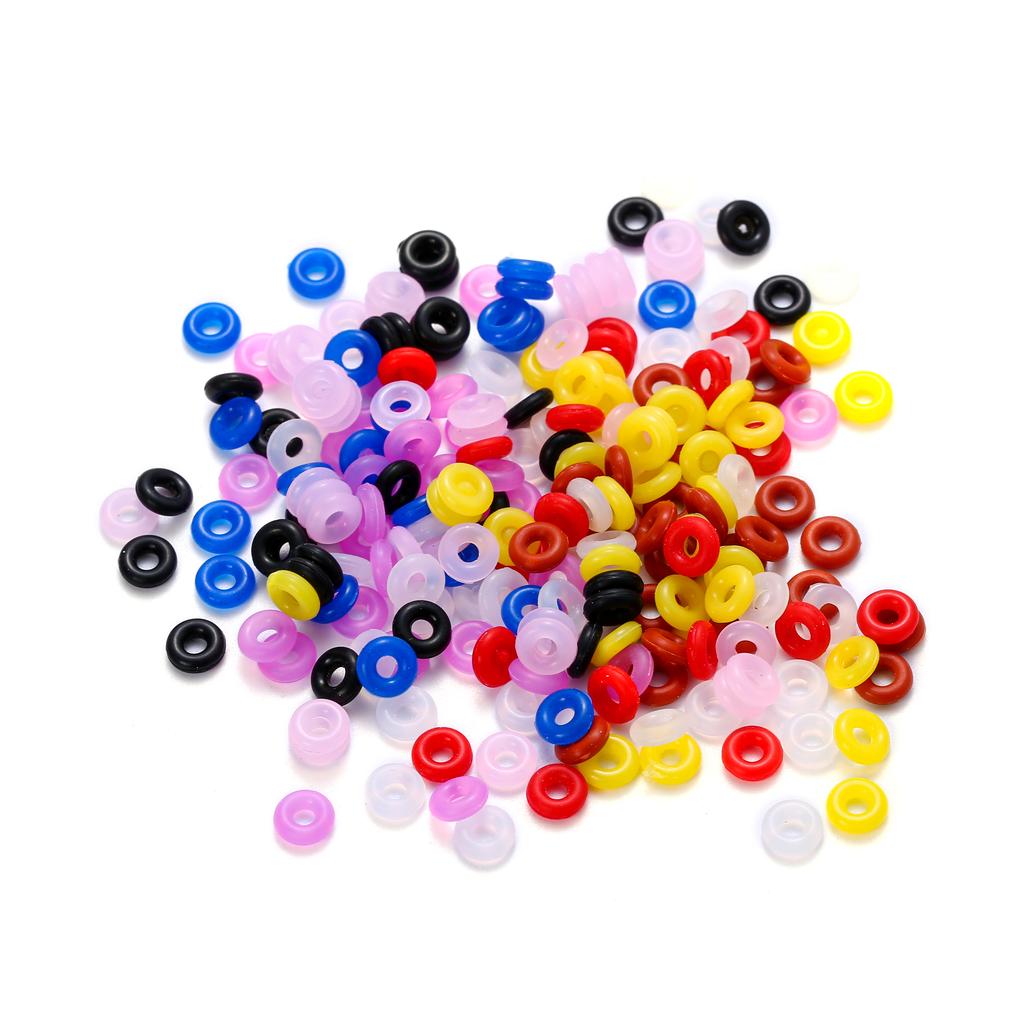 20-100Pcs Hole 2mm Multicolor Rubber Clip Charms Safety Stopper Silicone Spacer Beads For DIY Bracelets Necklaces Jewelry Making