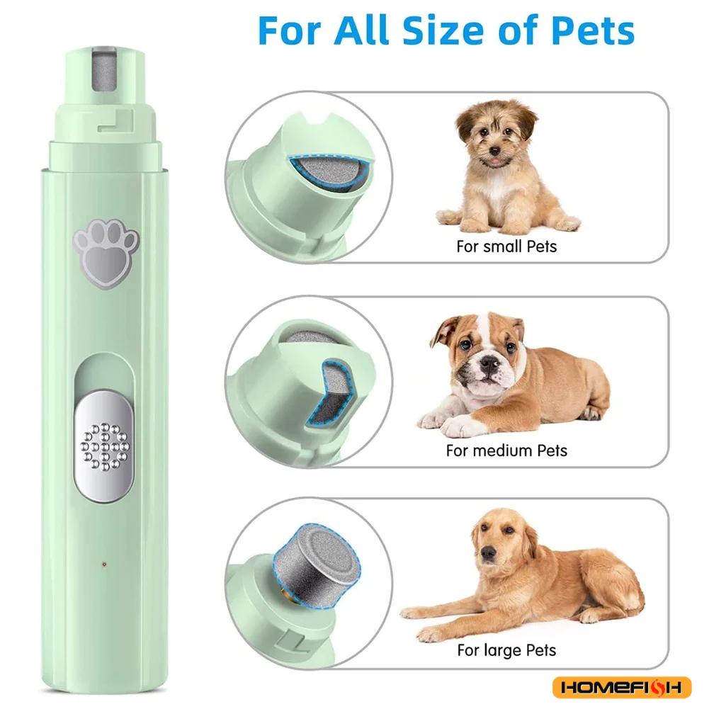 Electric Dog Nail Grinder Pet Nail Clipper USB Rechargeable Pet Nail Trimmers Painless with Polisher Wheel for Small/Large Pets