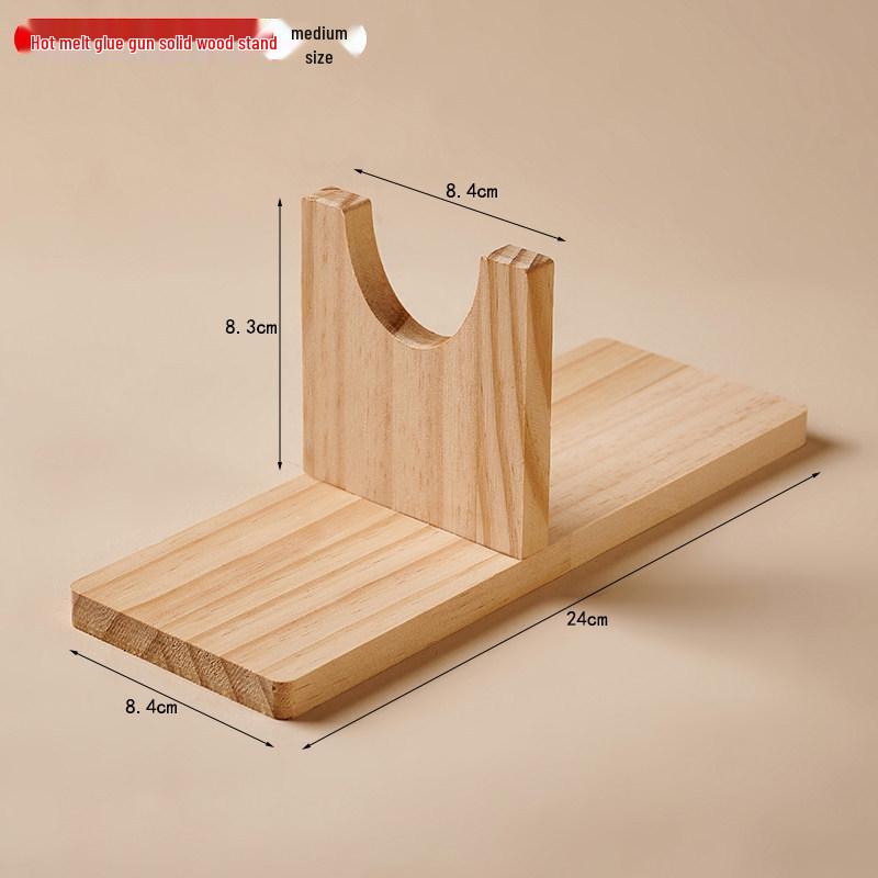 Thickened Anti-Scald Solid Wood Stand for Hot Melt Glue Gun with Head Fixing Feature