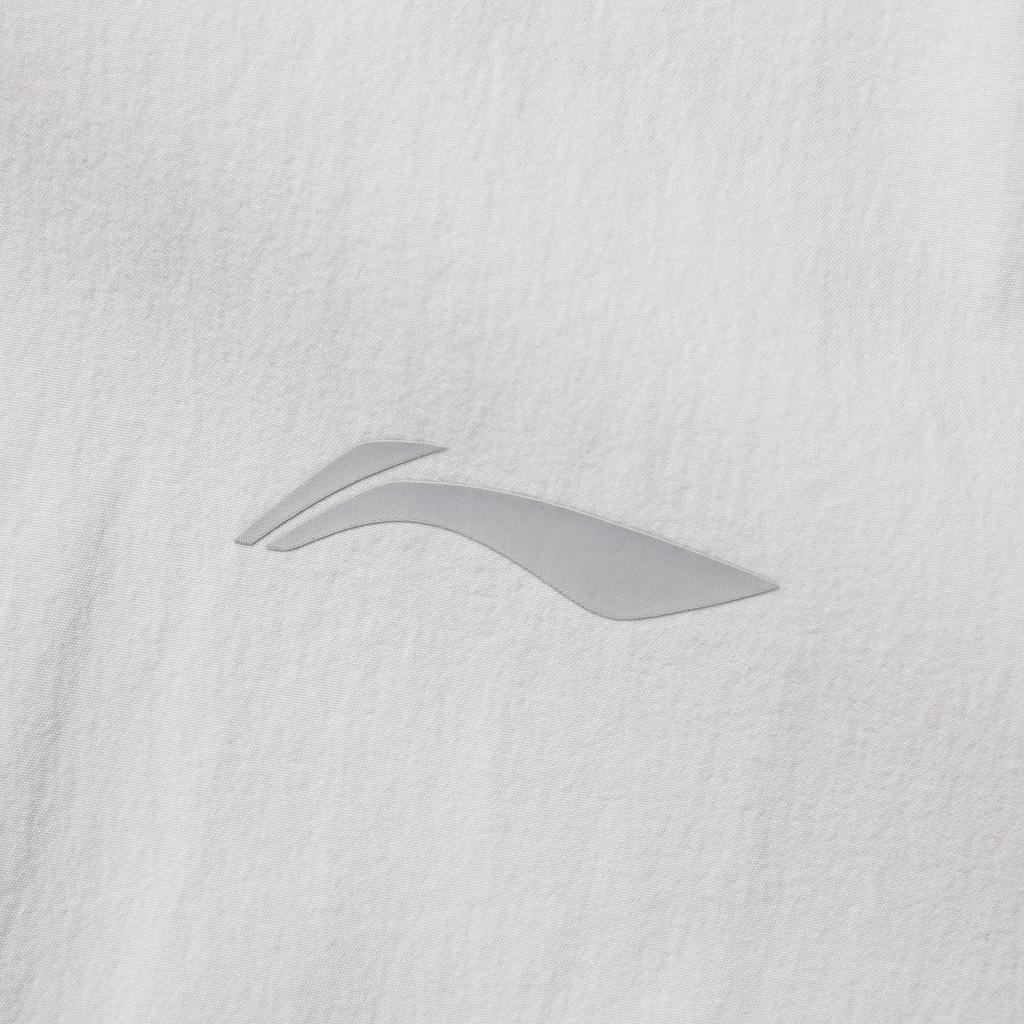 Li-Ning Fitness Series Hooded Zip Logo Raglan Long Sleeve Windbreaker Men Outerwear Static-Grey Geological-Grey AFDV067-3