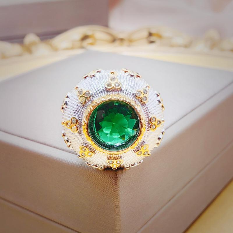 BELLA BOX Italy Bratti Woven Engraved Gold Craft Two-color Gold Ruby Ring Suitable For Women Wedding Banquet Wear