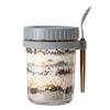 Hoher Borosilikatglas Overnight Oats Becher Haferflockenbehälter Mit Deckel Und Hängendem Löffel Für Frühstück Büro Fitnessstudio