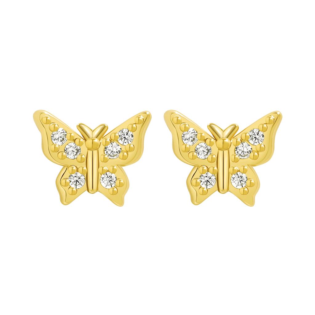 Small Butterfly Ear Needles, High-end Design, Hypoallergenic, Simple and Versatile Butterfly Stud Earrings.