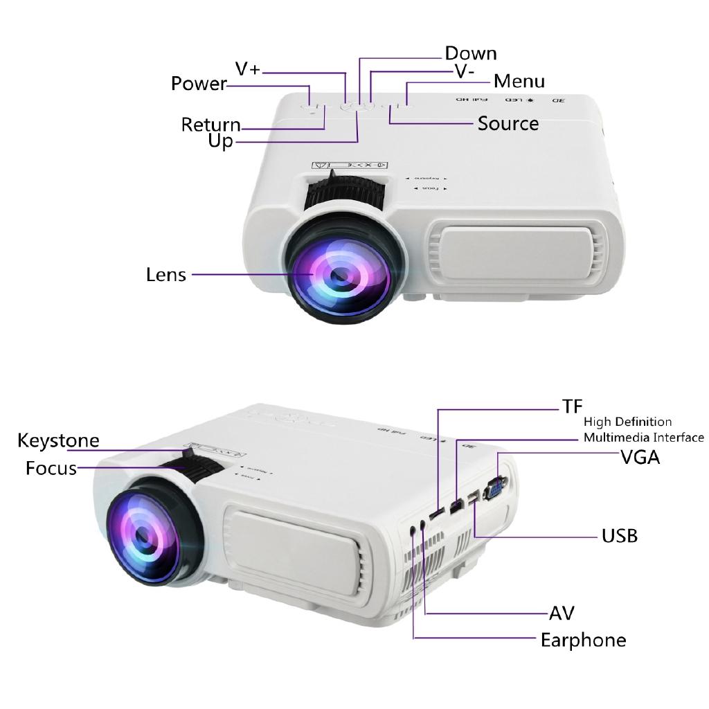 Projector T5 LCD 7000 Lumen 1080P Full HD Wifi bluetooth Mini Home Theater Android 6.0 Audio Speaker Home Theater Cinema