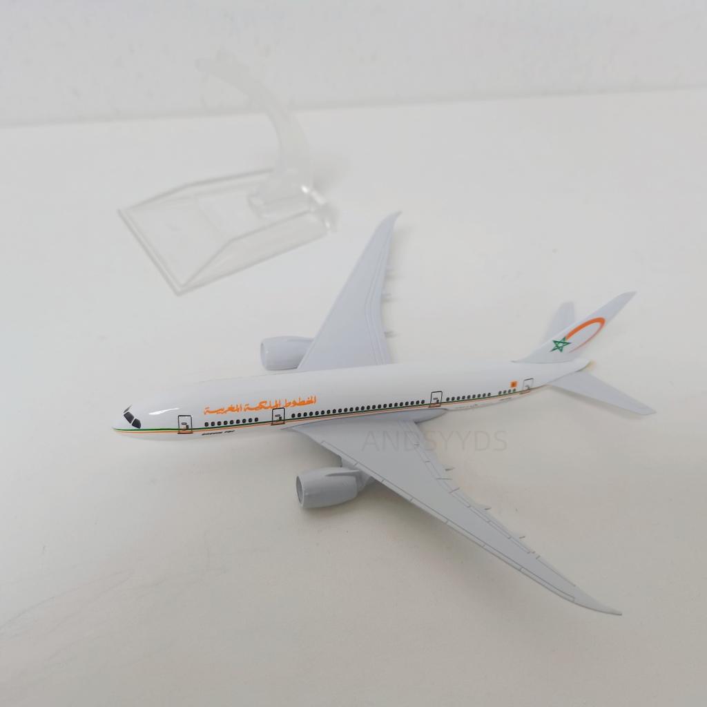 1/400 Scale Metal Alloy 16cm B787 Aircraft Royal Maroc Airways Airplane Model With Base Display Decor Plane Aviation Gift