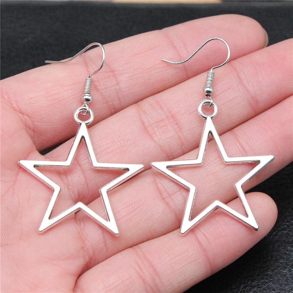 Bohemian Hot-Sale Star Moon Pentagram Circle Dangle Earrings Memorable Wedding Gift for Daily Style