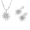 Fashion Vintage Chic Sun Shaped Pendant Necklace Stainless Steel Earrings Statement Golden Fashion Jewlery Accessories Gift