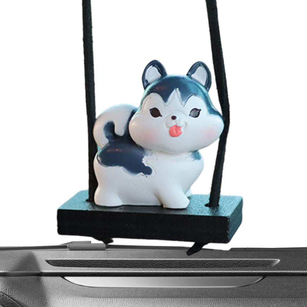 Swinging Animal Car Ornament Resin Auto Interior Dog Decoration Cute Truck Rearview Animal Ornament For Adding Fun To The Car