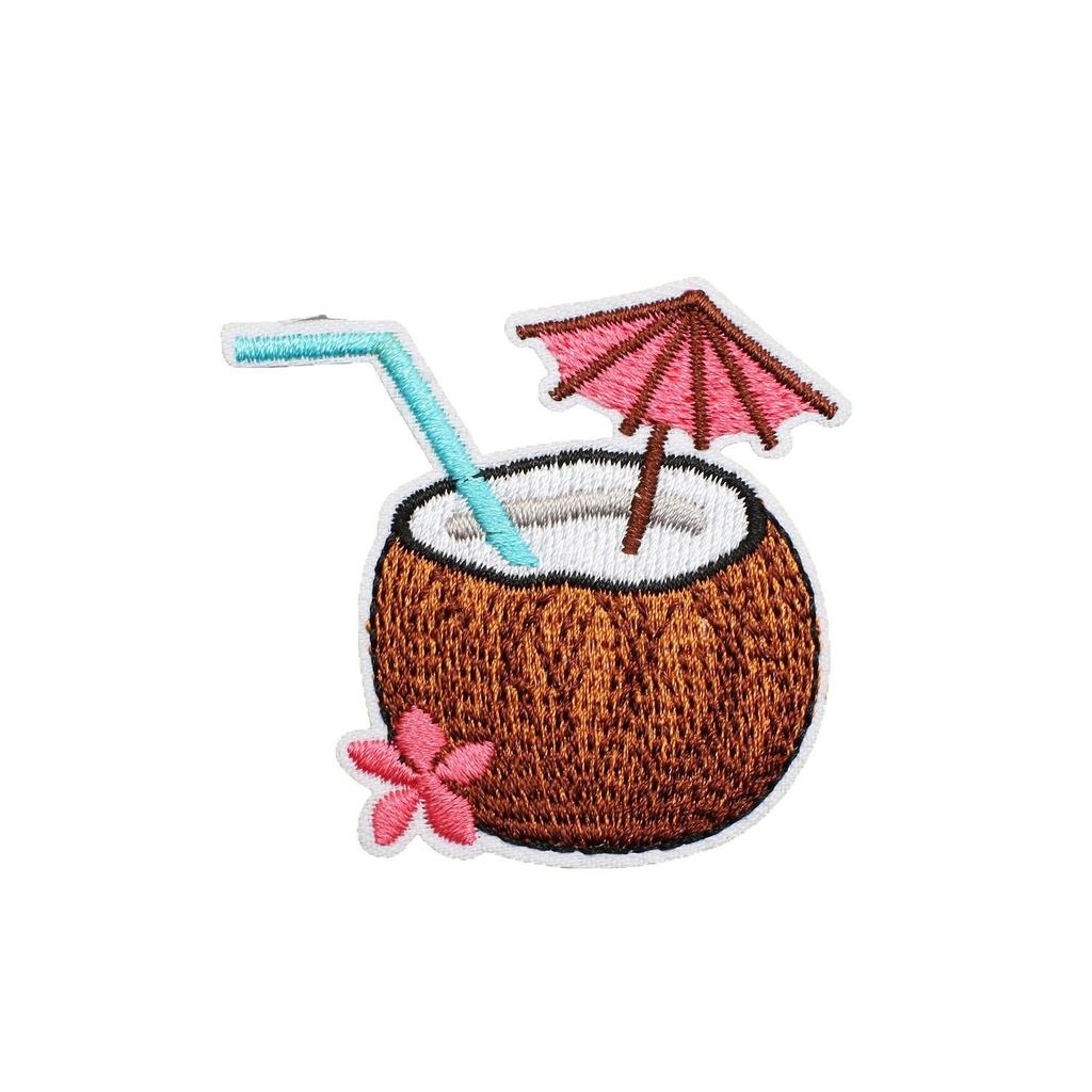 Cabin Embroidery Cloth Sticker Hawaii Travel Decoration Patch Sticker Yay Tree Pineapple Computer Embroidery Patch Flamingo