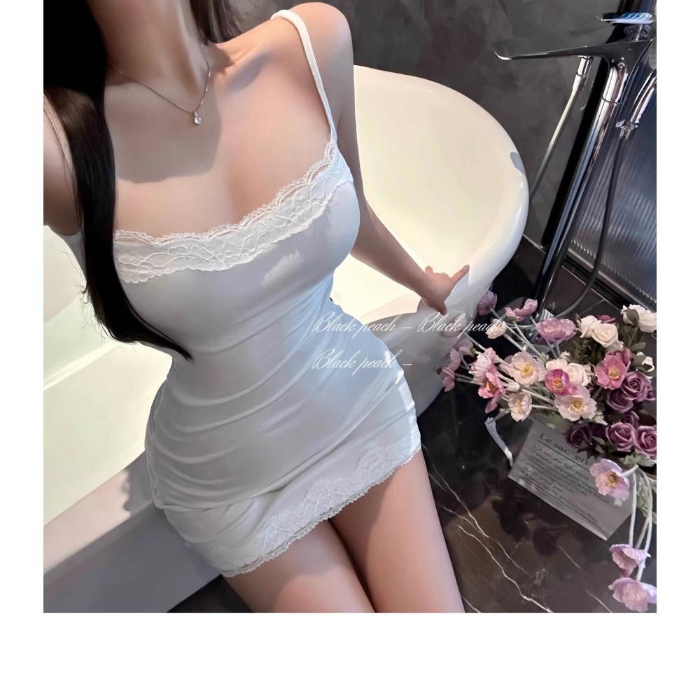 Domila Fun New Sexy Lace Suspender Dress Hot Girls Comfortable Can Wear Outside Nightgown Women