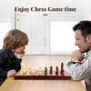 Portable Magnetic Chess Set with Leather Board & Wooden Pieces, Travel Chess Game for Adults & Kids