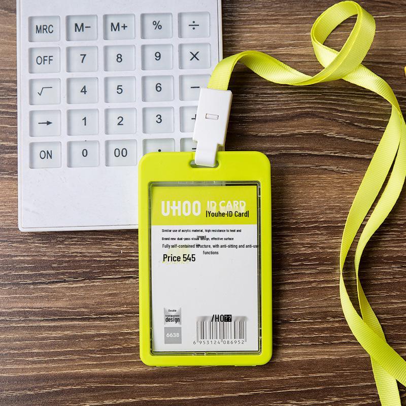 Youhe 6638 Transparent Double-Sided Acrylic Lanyard Card Holder