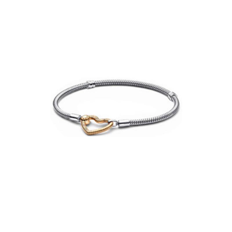 Thick Love Snake Bone Chain Bracelet In Gold And Rose Gold Base Chain