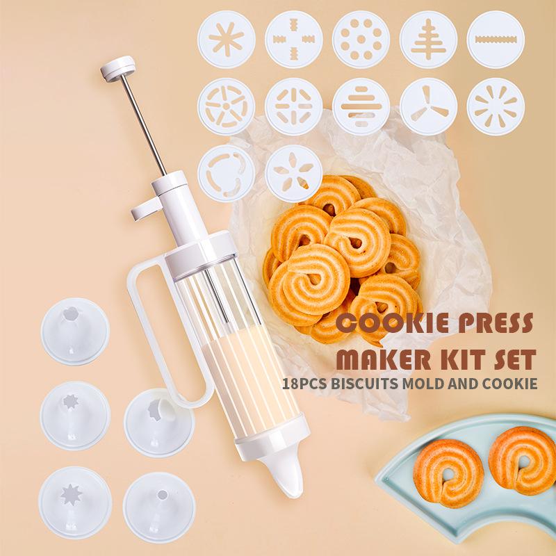 Cookie Gun Christmas Halloween Cookie Abrasives Piping Gun Full Solute Bean Baking Set Piping Nozzle Squeezing Flowers