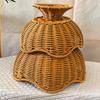 Elegante Cesto Frutta e Verdura Effetto Rattan Materiali PP Organizzatore Multiuso per Cucina con Design Floreale