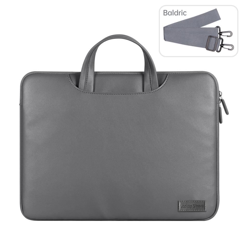 MacBook Laptop Bag - 15-Inch PU Business Tote, Waterproof Crossbody, Fits 13/14.2 Inch
