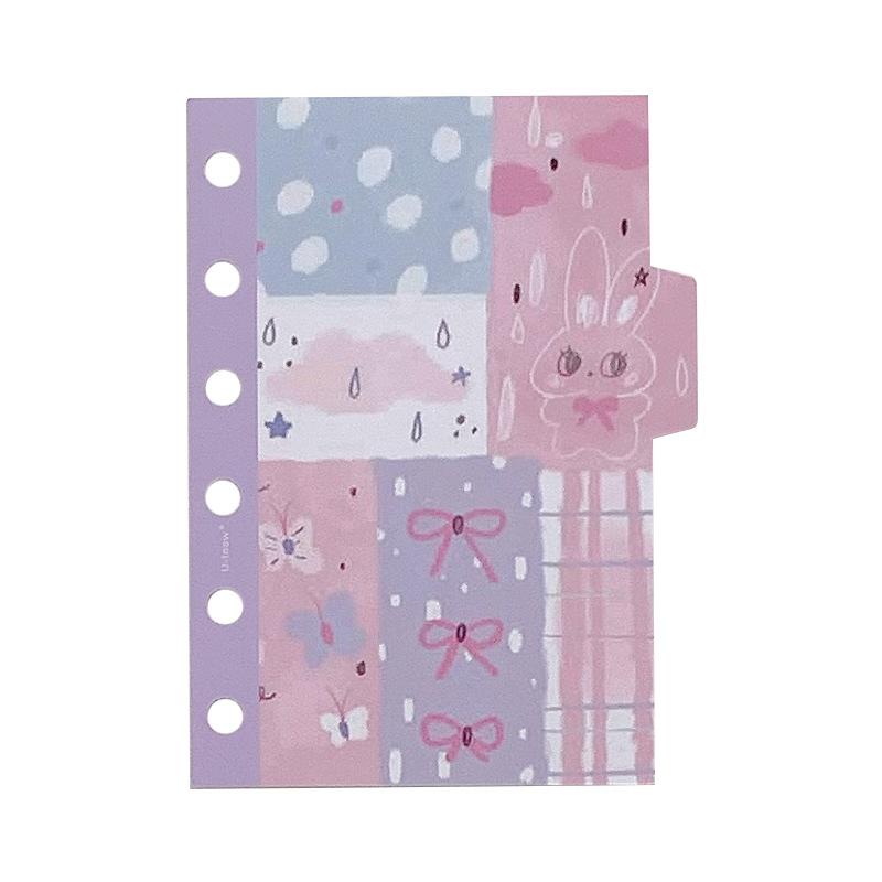 M5 A7 Candy Colorful Separator Paper Index Page Classification Separator PageNotebook Loose-leaf Book Partition Accessories