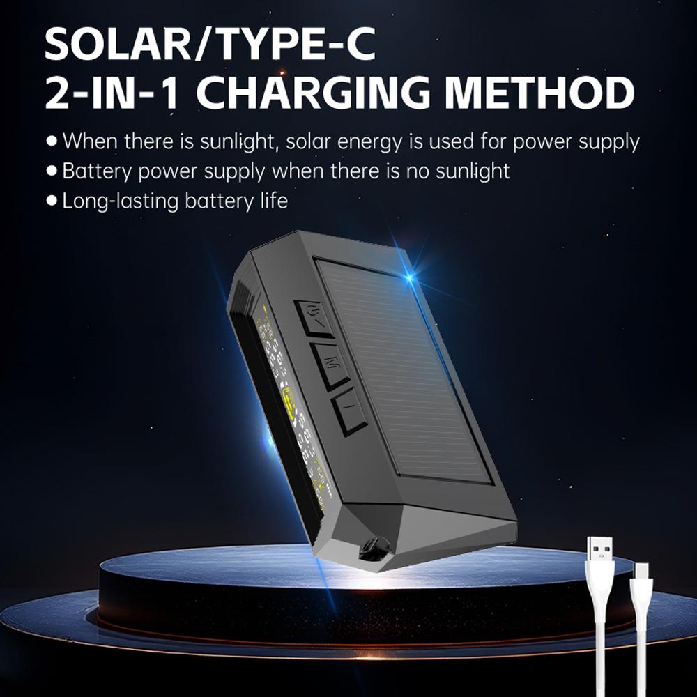 0-6.8Bar Digital LCD Display T21 Automobile Accessories Tyre Temperature Monitor USB / Solar TPMS