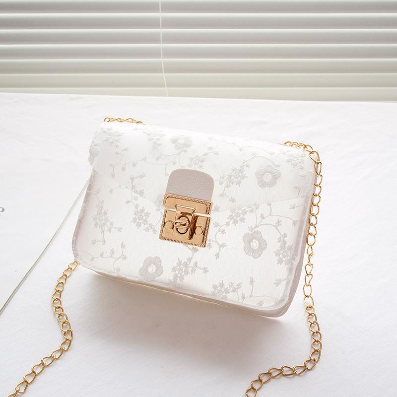 Spring New Product Fashion Lace Small Square Bag Casual Mobile Phone Bag Mini Women's Bag Chain Bag