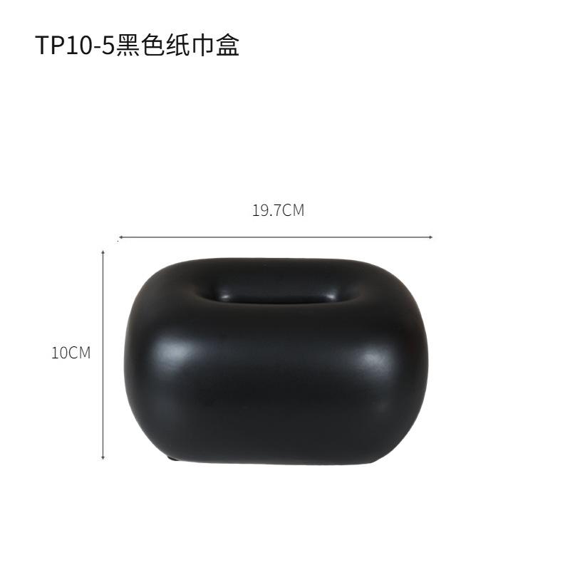 Ceramic Tissue Box Bedside Table Paper Towel Case Creative Round Corner Tissue Box Minimalism Coffee Table Desk Decoration