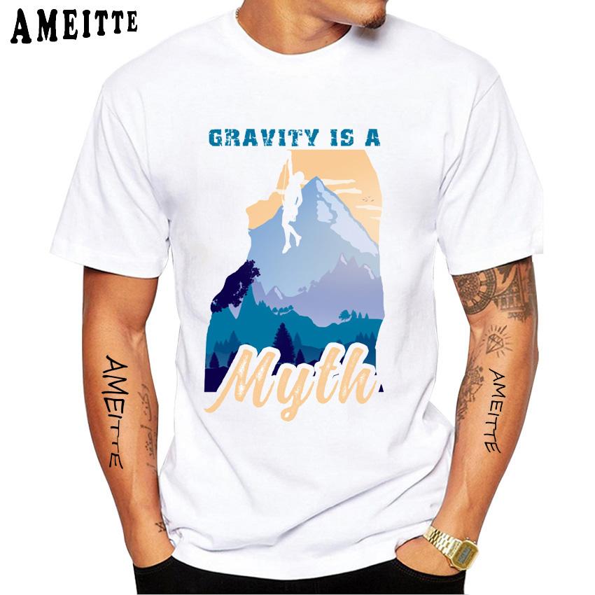 Rock Climbing Climber Funny 3d Print Classic Men T-Shirt New Men Short Sleeve Summer Sport White Casual Tees Hip Hop Tops