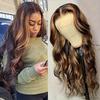 13*4 Front Lace Wig Women With Large Wave Highlights Long Curly Hair Fluffy Full Headgear