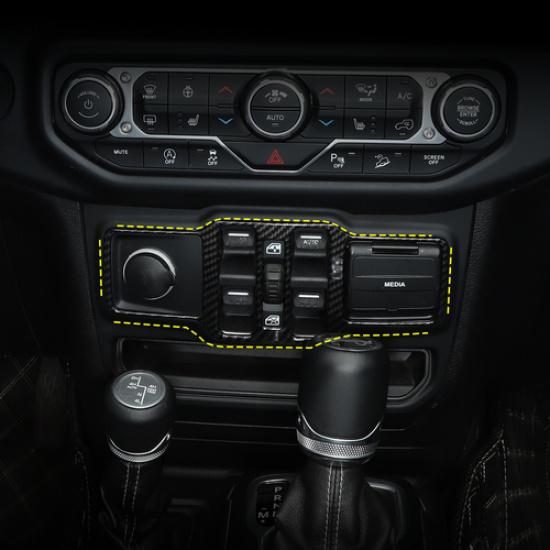 Center Console Window Switch Button Frame Trim Cover For Jeep Wrangler JL 2018+