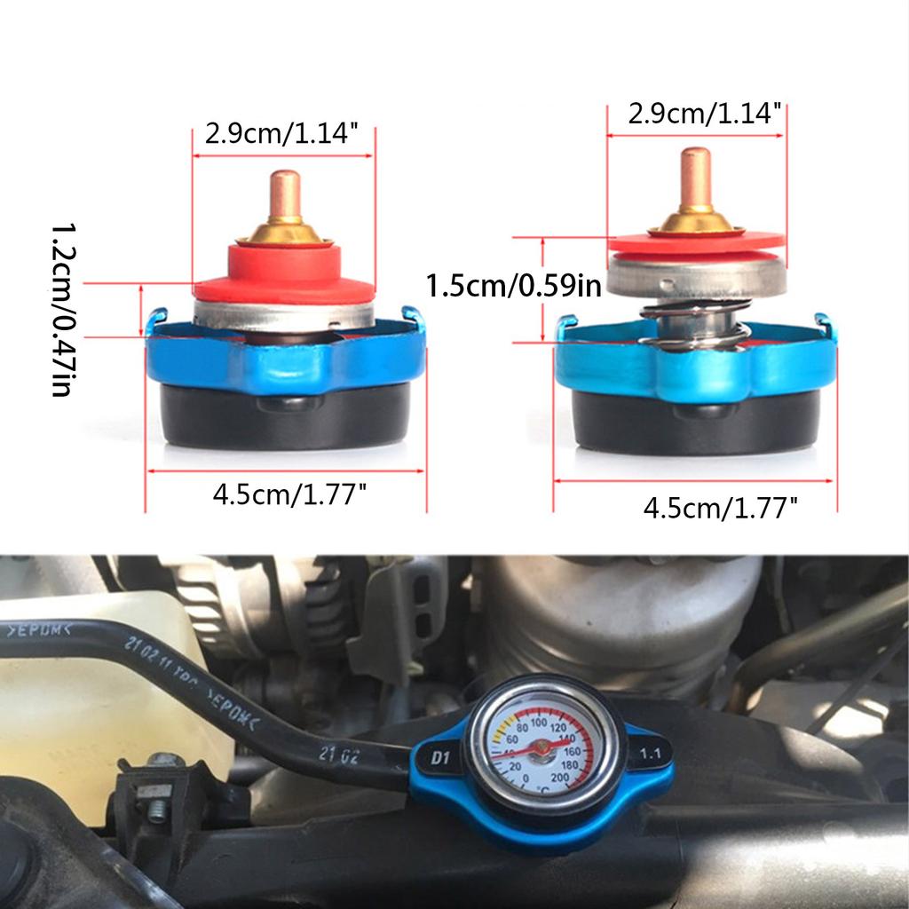 Universal Radiator Cap Cover High Pressure Radiator Cap with Temperature Gauge