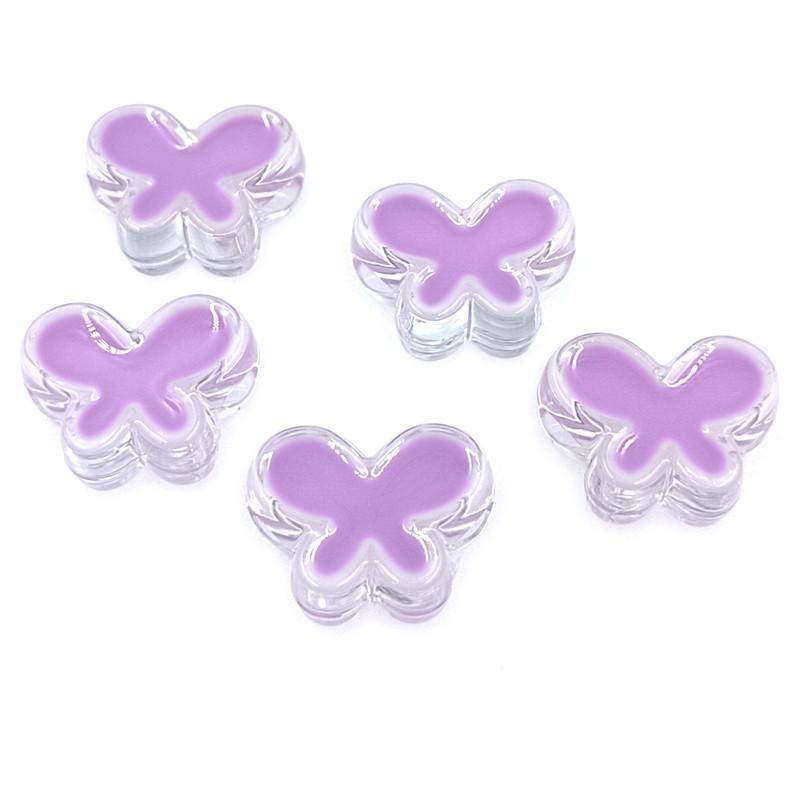 Cross Hole 5pcs Acrylic Fashion for Bracelet Butterfly/Four-leaf Clover Beads DIY Handmade Materials Painting Oil Necklace Making