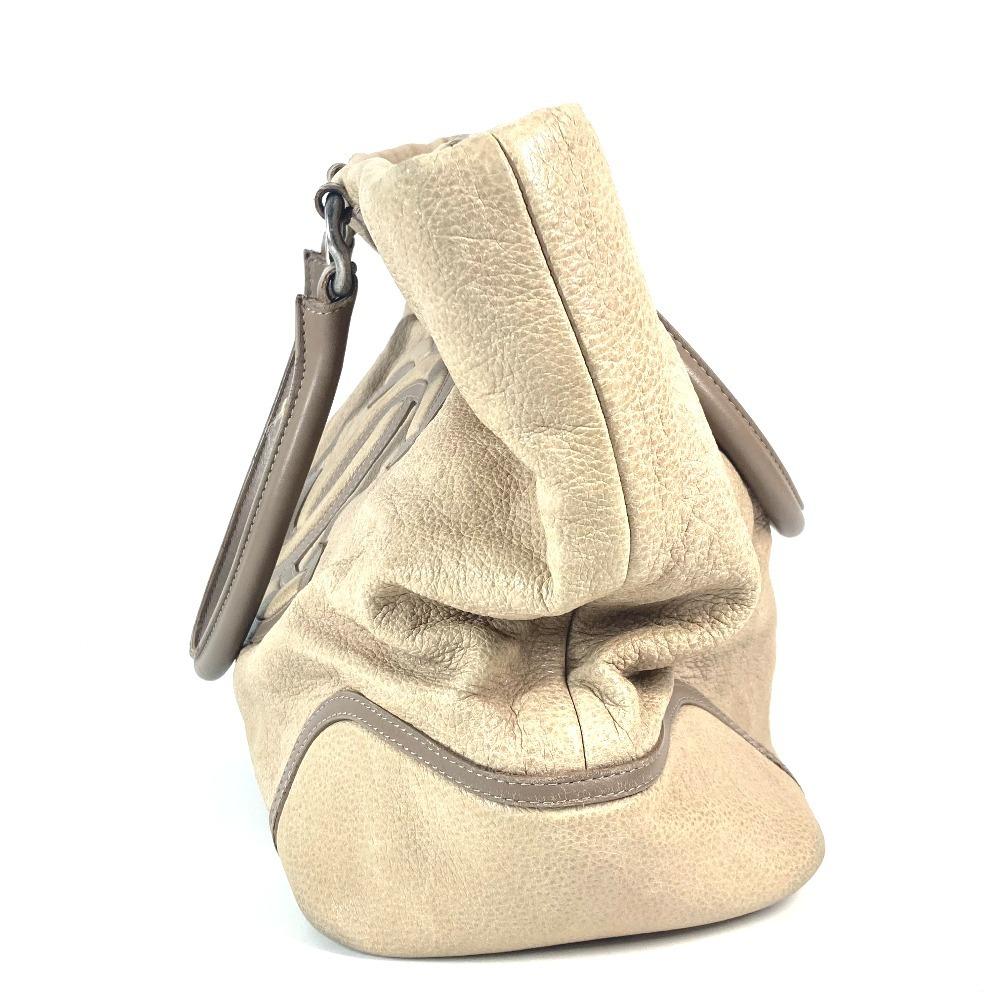 CHANEL Decacoco CC logo Bag Shoulder Bag Tote Bag Leather Beige