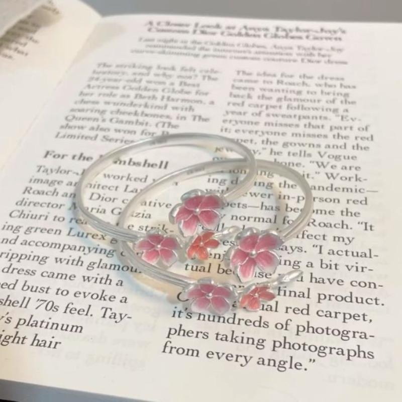 "Red Sleeve Add Fragrance" smudged pink peach blossom bracelet niche sense retro versatile jewelry simple